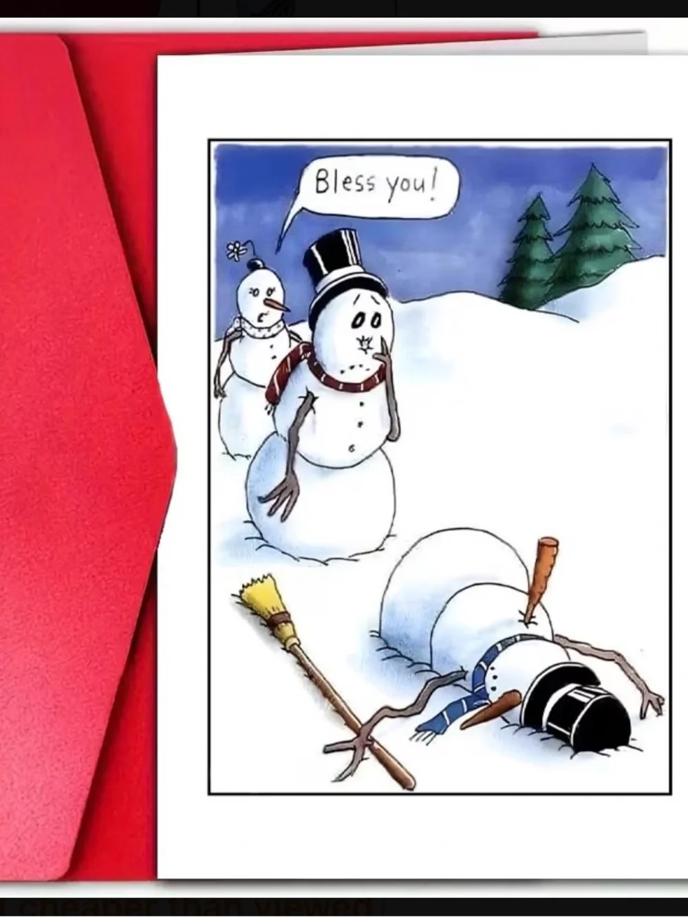 Funny Holiday Snowman Greeting Card